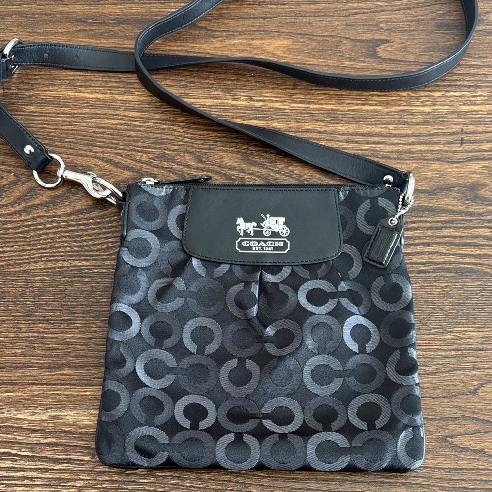 Coach Optic Signature Black Crossbody Bag